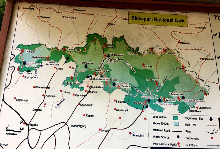Shivapuri day hike route map