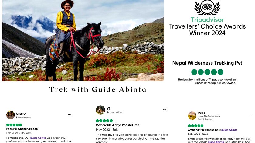 Abinta Raut Female trekking guide in Nepal